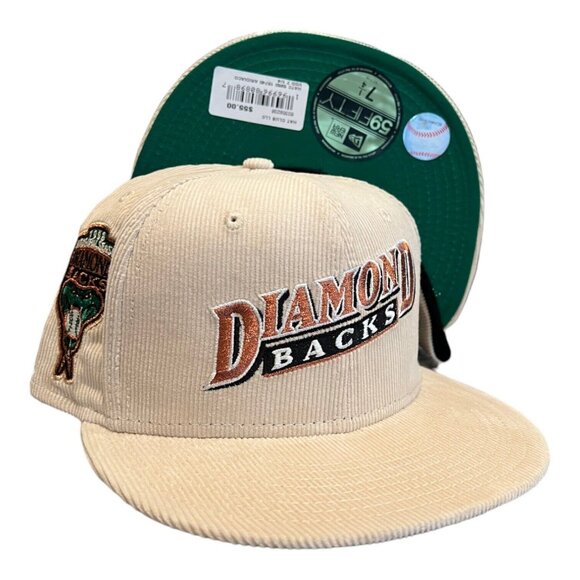 New Era Arizona Diamondbacks Champagne Corduroy 59FIFTY Hat 1998 Inaugural - Picture 1 of 7